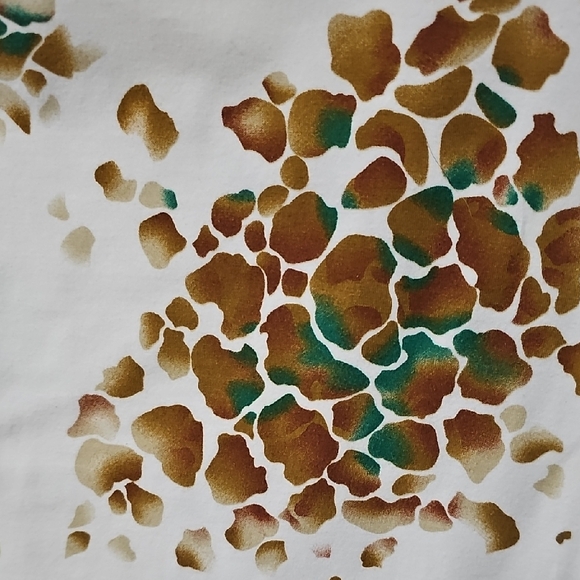 Zenergy Women's Short Sleeve Tee - Cream and Brown Floral - Picture 2 of 4